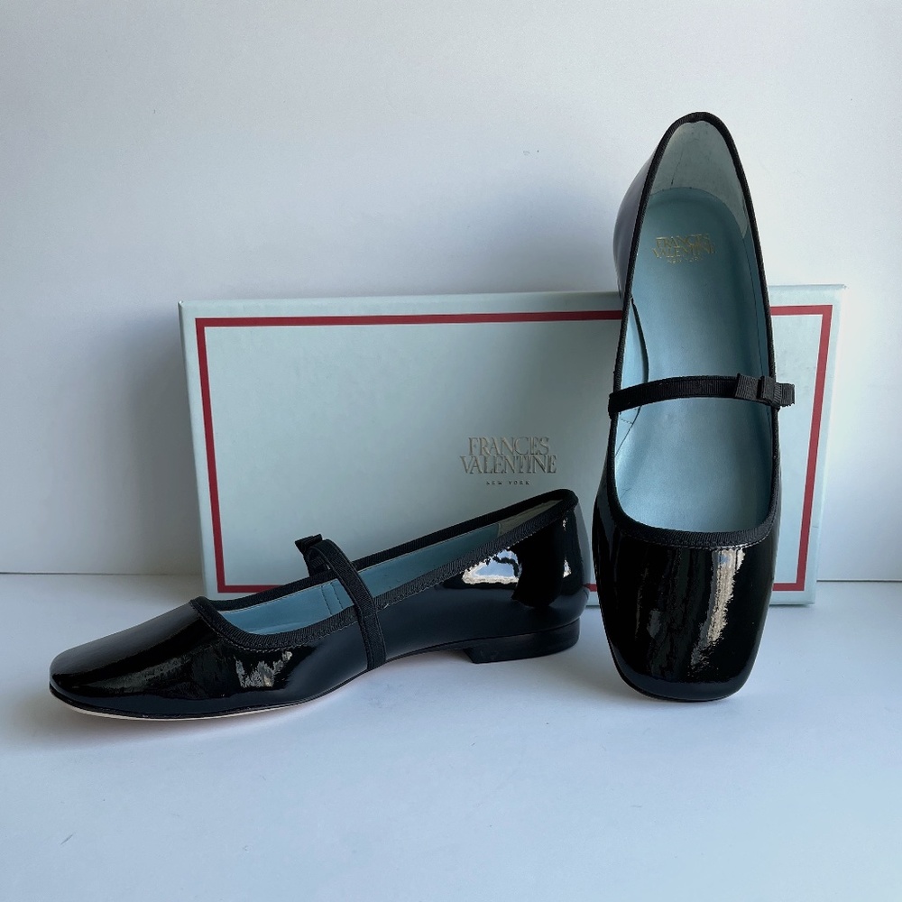 Frances Valentine Black Patent Leather Flats